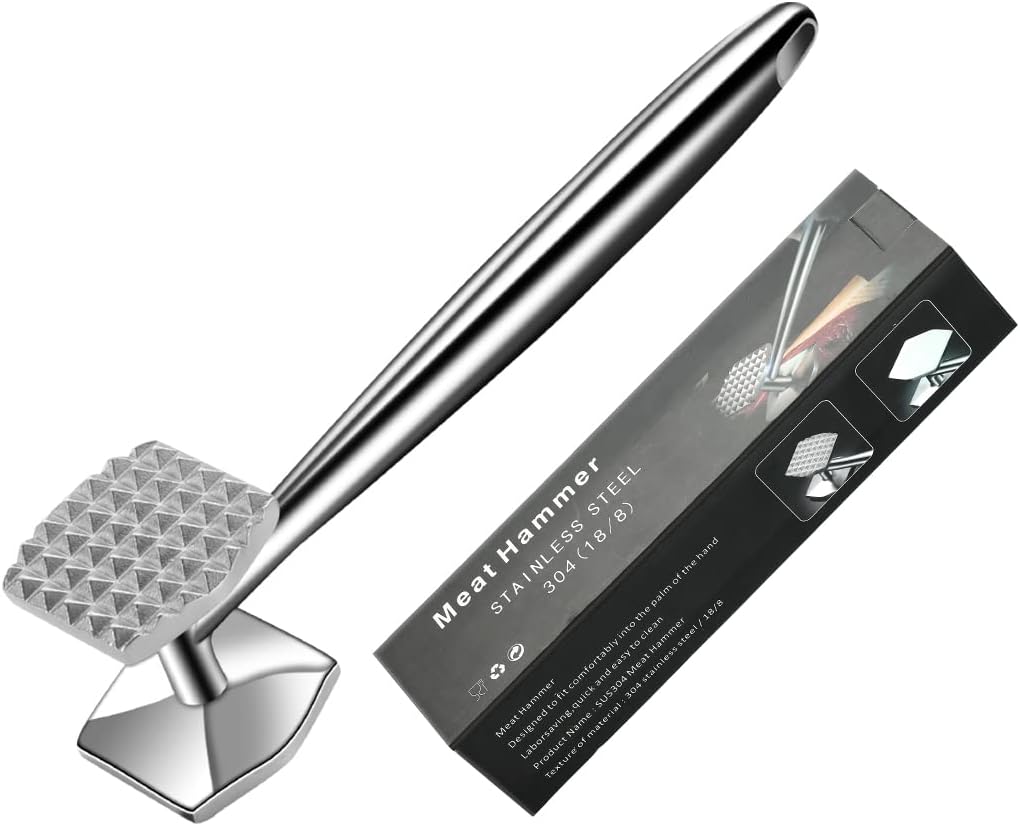 AMOZO Meat Hammer - Stainless Steel Tenderiser