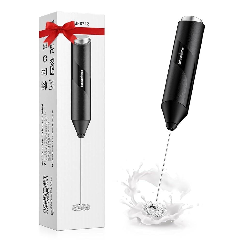 Bonsenkitchen Electric Milk Frother - Black