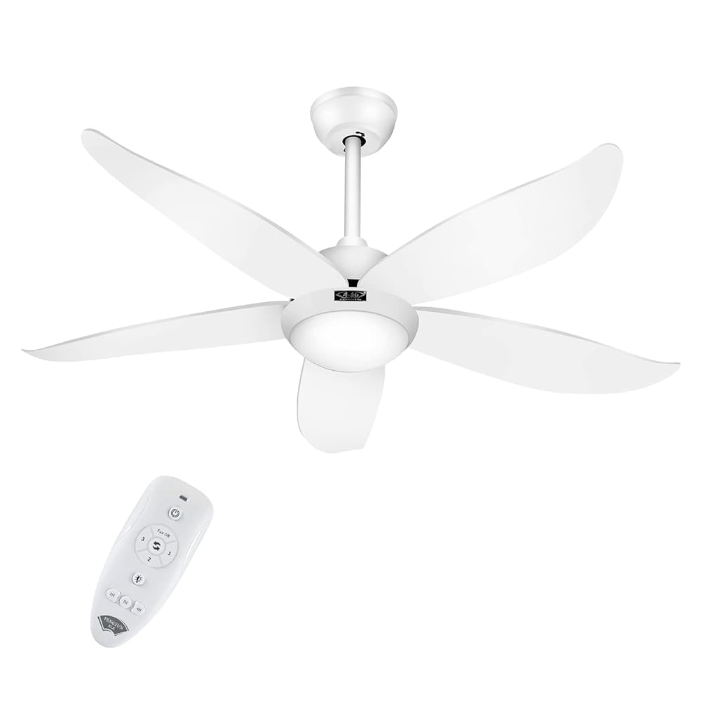 FENGYUN ELE Ceiling Fan with Light and Remote Control, 48'' White