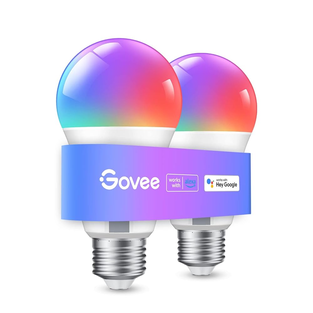 Govee Alexa Smart LED Bulb, Music Sync, 54 Scenes, 16M Colors, WiFi & Bluetooth, Google Assistant, RGB