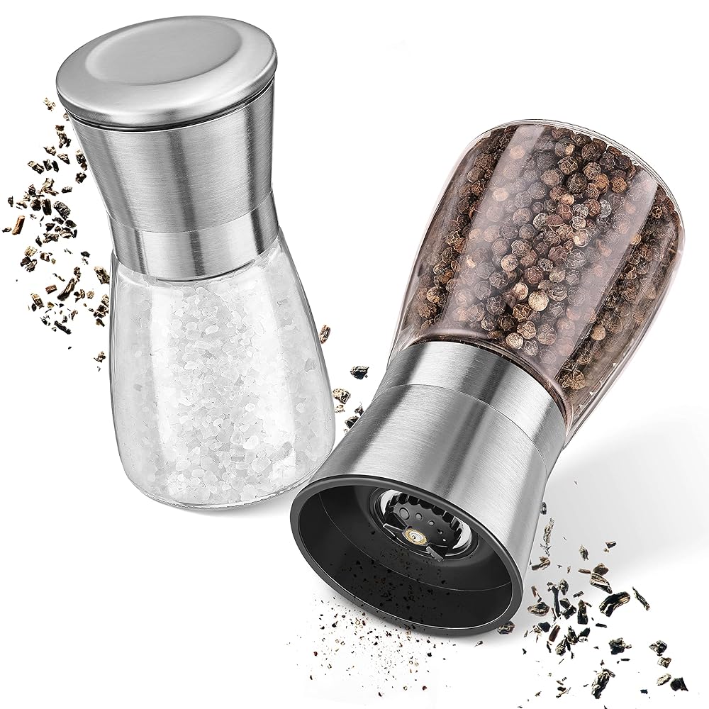 LINFELDT® Stainless Steel Salt and Pepper Grinder Set