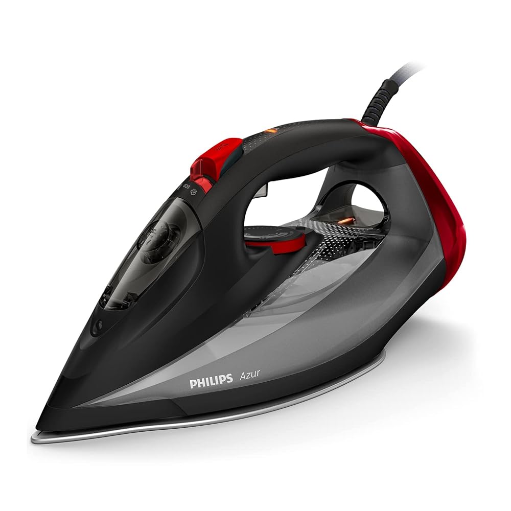 Philips Azur Steam Iron - 2600W, 50g/min Steam, 250g Steam Boost, SteamGlide Advanced Soleplate, Black