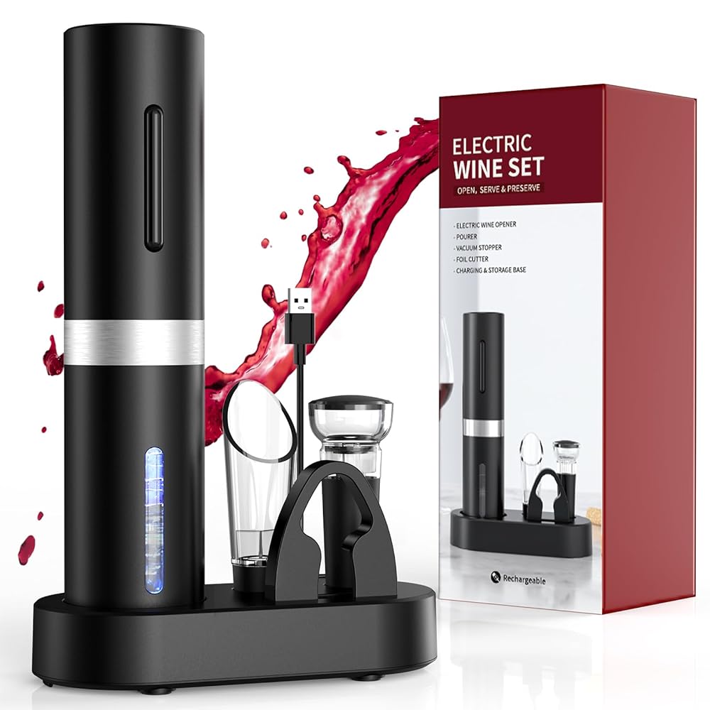 Rechargeable Electric Corkscrew Set with Gift Box