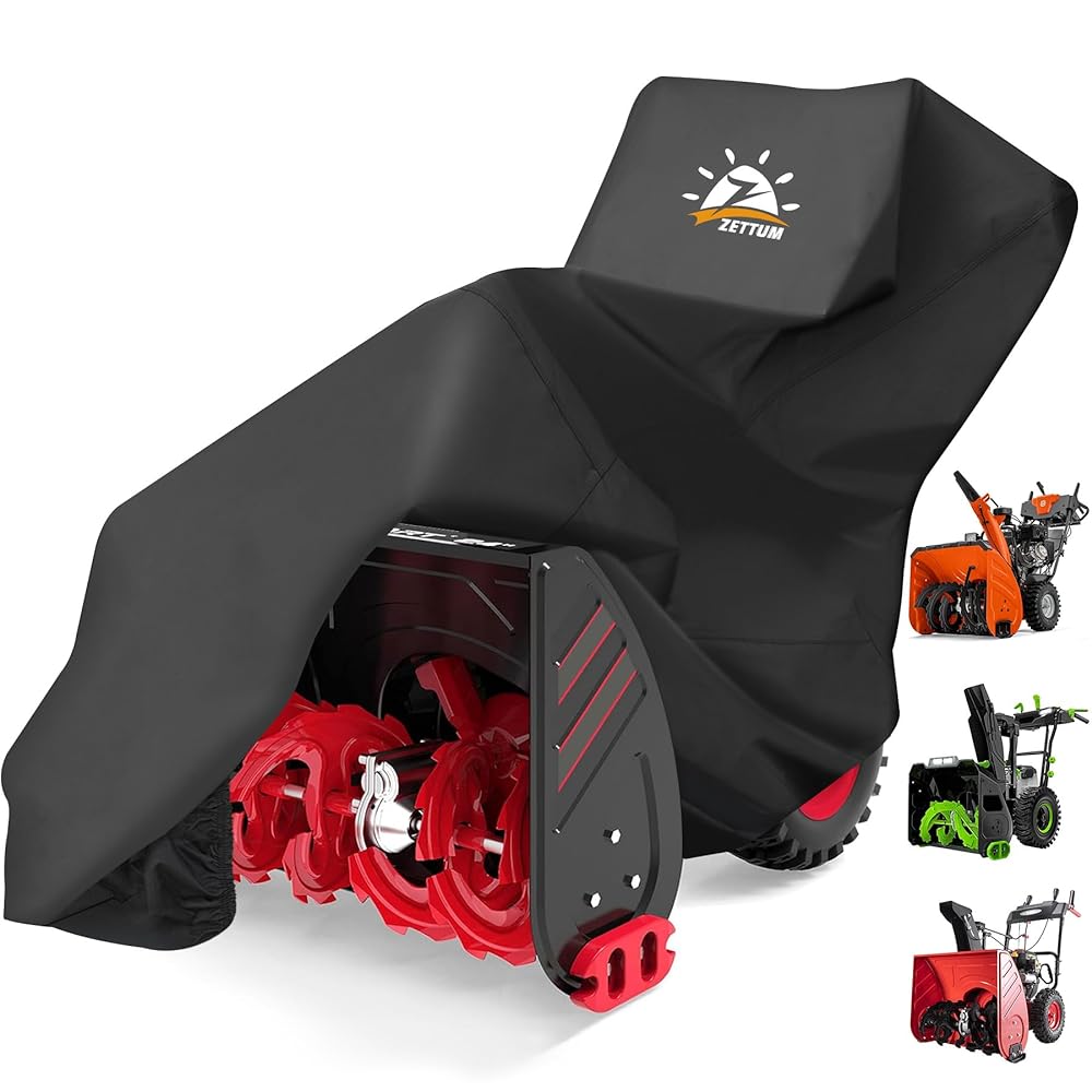 Snow Blower Cover with 600D PU Coating - Waterproof & Heavy Duty - for EGO, Honda, Ryobi, Cub Cadet, Ariens, Troy Bilt, Toro