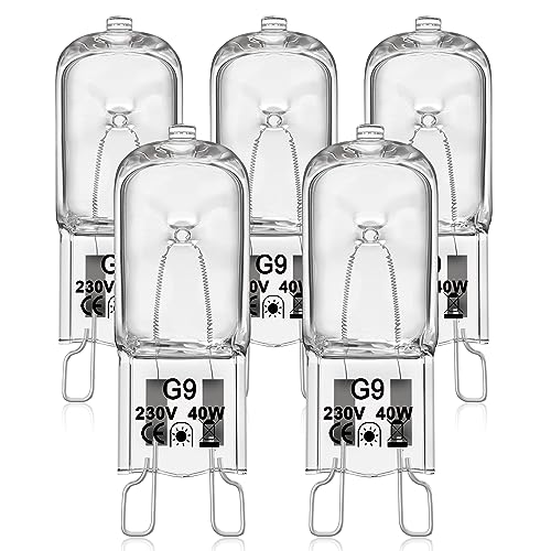 VIIVUU G9 Halogen Oven Lamp 40W, 230V 300°C, Dmmibar, 5-pack